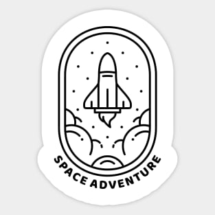 Space Adventure Black Sticker